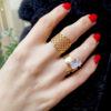 bague plaque or tendance en maille de métal plaqué or jaune joorn bijoux