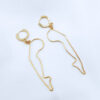 boucles d'oreilles en forme de jambes à clips avec des pierres naturelles
