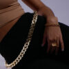 ceinture Diva en grosses mailles jaune modulable en collier large