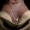 collier en forme de coeur martelé à la main couleur doré