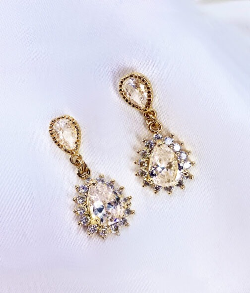 boucles d'oreilles en cristal poire joaillerie